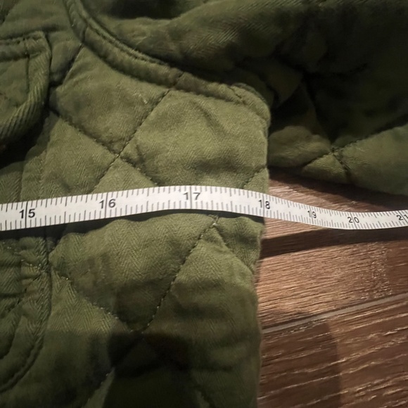 J. Crew Quilted Downtown Field Green Cotton Zip Gold Snap Jacket XS - Picture 11 of 13